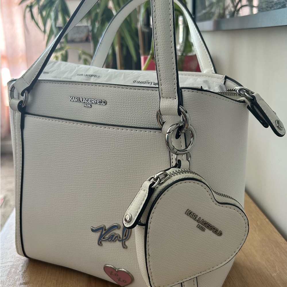 Karl Lagerfeld Paris Iris Tote Bag in White Element